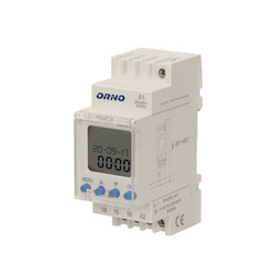 ORNO Elektroniczny programator astronomiczny, 100 programów, 3 języki menu, 2 wyjścia przekaźnikowe max.16A/230V, szerokość 2 moduły, DIN TH-35mm OR-PRE-450