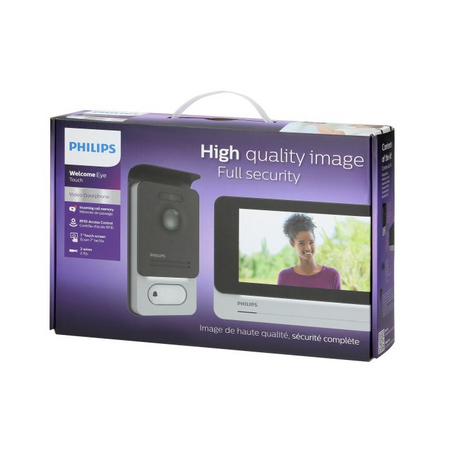 Philips WelcomeEye Touch Zestaw wideodomofonowy bezsłuchawkowy monitor LCD 7" dotykowy menu OSD sterowanie bramą z czytnikiem breloków zbliżeniowych 125kHz