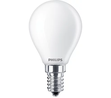 PHILIPS Żarówka LED CorePro luster 4.3-40W E14 827 470lm P45 Biała ciepła szklana matowa