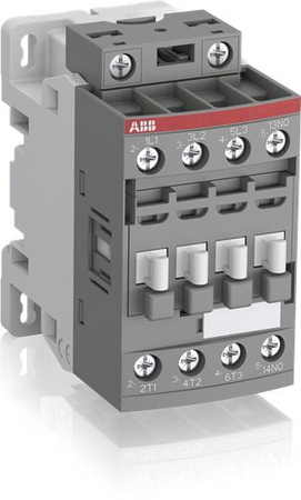 ABB Stycznik AF16Z-30-10-21 3-polowy Moc znamionowa AC-3/400V: 7,5kW Prąd roboczy AC-3/400V: 18A Napięcie cewki: 20-60V DC, 24-60V AC; Styki głowne: 3NO, Styki pomocniczne: 1NO