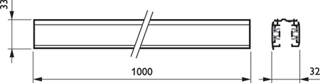 Szynoprzewód 3-obwodowy czarny RCS750 3C L1000 BK (XTS4100-2) długość: 1m
