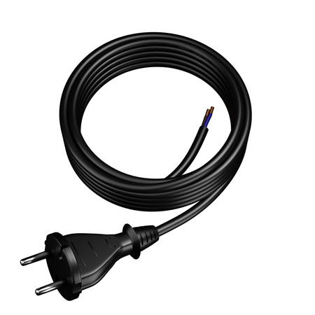 Przewód przyłączeniowy narzędziowy, gumowy z wtyczką prostą 2x1,5 mm² H05RR-F długość: 5m